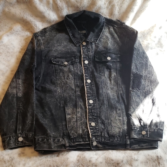Bee & Cece Distressed Denim Jacket - Picture 1 of 8